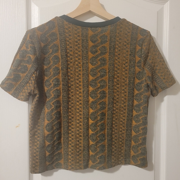 Zara Jacquard Knit Crop Shirt - Picture 4 of 5